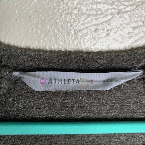 Athleta cuddle up cozy draped neckline chenille pullover sweater dark taupe - Picture 5 of 10